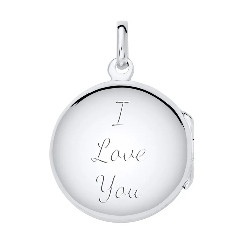 Florales Medaillon aus Sterlingsilber gravierbar SP0968SL