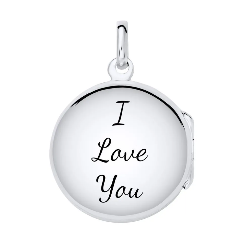 Florales Medaillon aus Sterlingsilber gravierbar SP0968SL