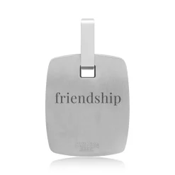 Funkelnder Edelstahl-Anhänger gravierbar Zirkonia P5175SL