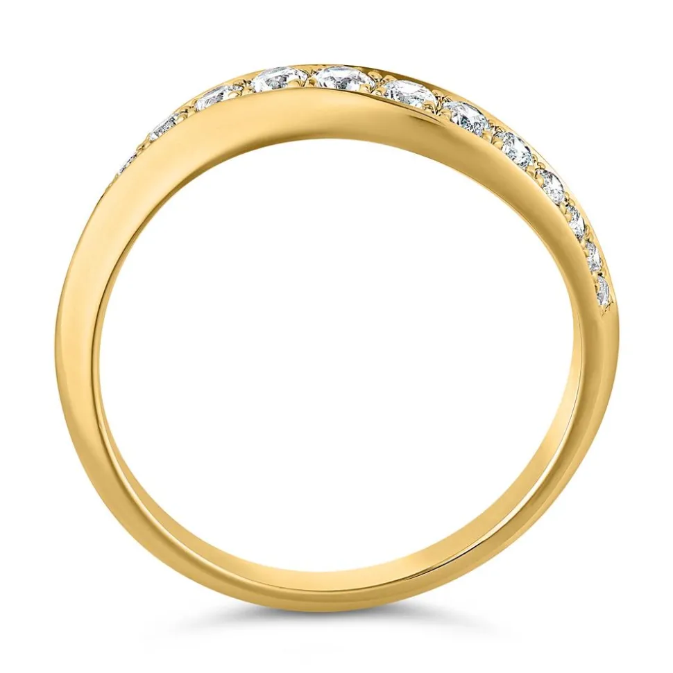 Gelbgold Damenring mit lab grown Diamanten, gravierbar BDR0064LG-GSL