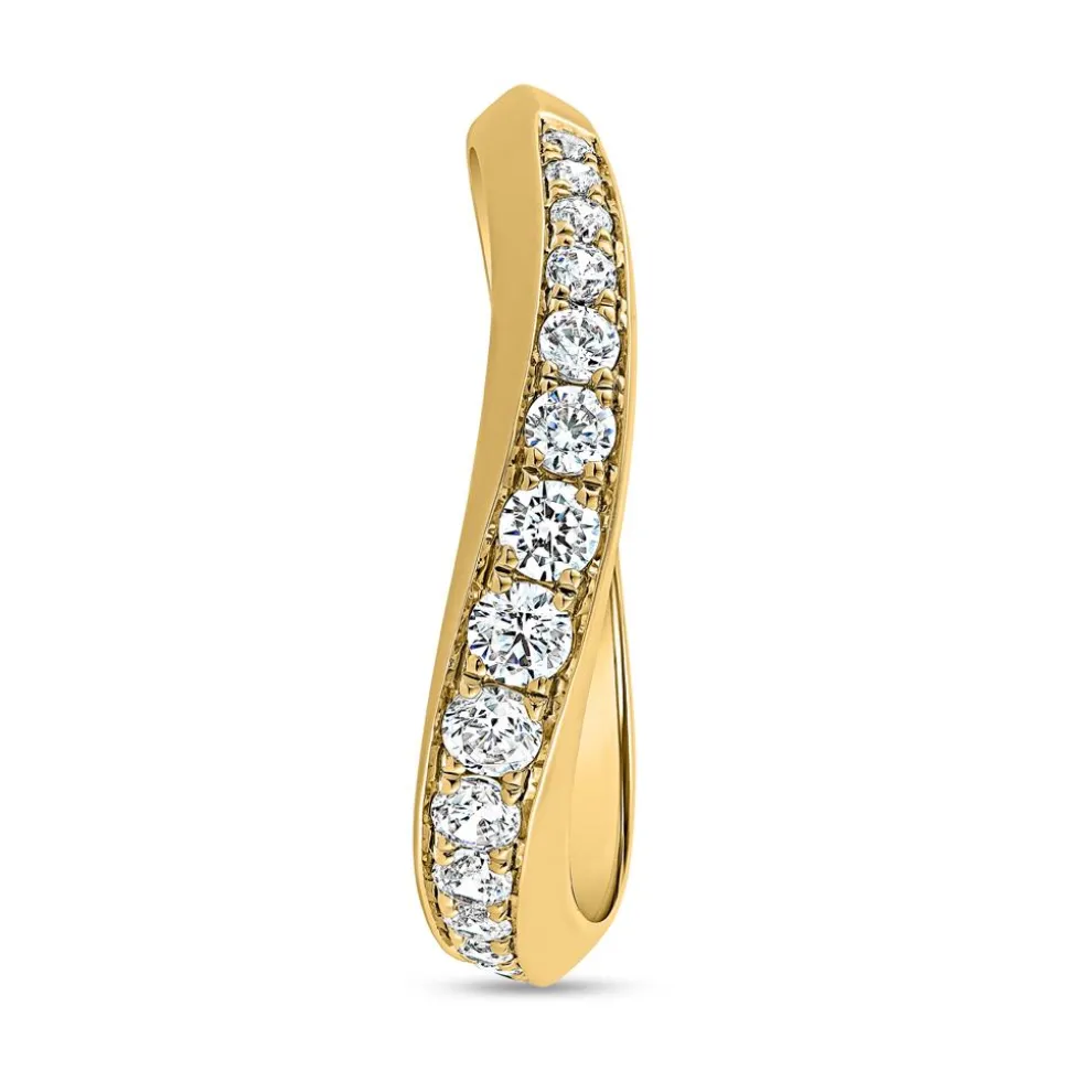 Gelbgold Damenring mit lab grown Diamanten, gravierbar BDR0064LG-GSL