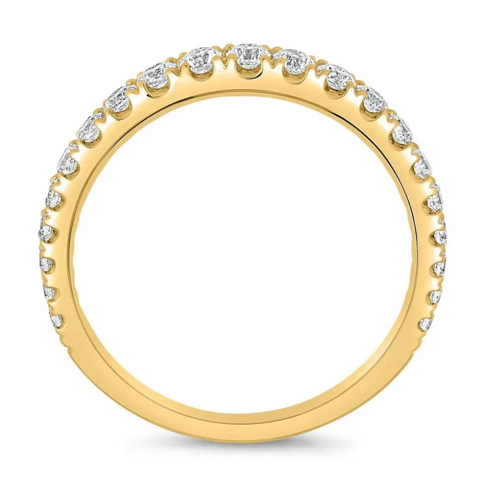 Gelbgold Gravurring mit lab grown Brillanten BDR0089LG-GSL