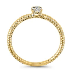Gelbgold Kordelring mit Diamanten für Damen BDR0095-GSL