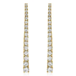 Gelbgold Ohrhänger für Damen mit Diamanten, Lab Grown BDE0082LG-GSL