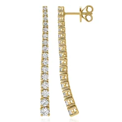 Gelbgold Ohrhänger für Damen mit Diamanten, Lab Grown BDE0082LG-GSL