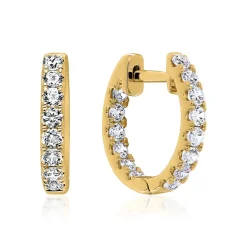 Gelbgold Ohrringe für Damen mit Diamanten, Lab Grown BDE0062LG-GSL