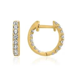 Gelbgold Ohrringe für Damen mit Diamanten, Lab Grown BDE0062LG-GSL