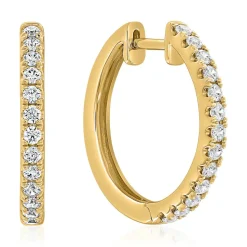 Gelbgold Ohrringe für Damen mit Brillanten BDE0087-GSL