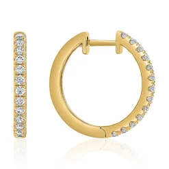 Gelbgold Ohrringe für Damen mit Brillanten BDE0087-GSL