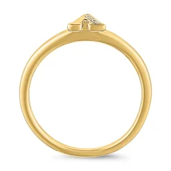 Gelbgoldener Buchstabenring mit Brillanten BDR0125-GSL