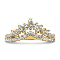 Gelbgoldener Gravurring mit lab grown Diamanten BDR0110LG-GSL