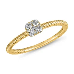 Gelbgoldener lab grown Diamantring für Damen BDR0096LG-GSL