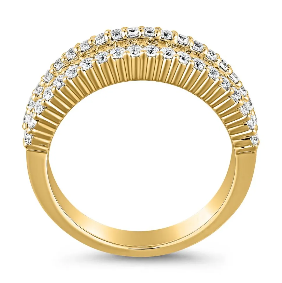 Gelbgoldener Ring mit lab grown Diamanten, gravierbar BDR0069LG-GSL