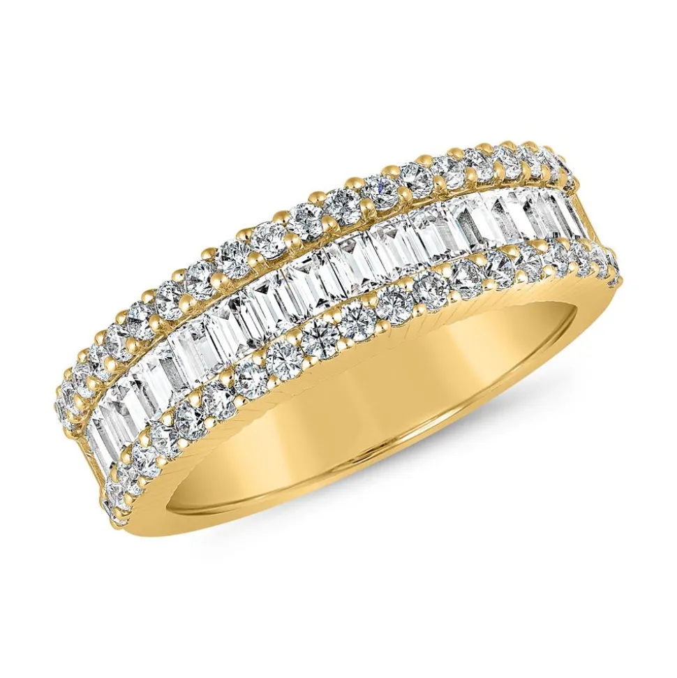 Gelbgoldener Ring mit lab grown Diamanten, gravierbar BDR0069LG-GSL
