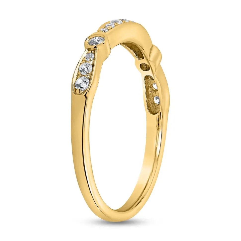 Gelbgoldener Ring mit lab grown Brillanten, gravierbar BDR0122LG-GSL