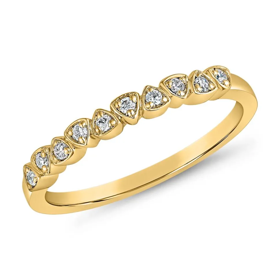 Gelbgoldener Ring mit lab grown Diamanten, gravierbar BDR0117LG-GSL