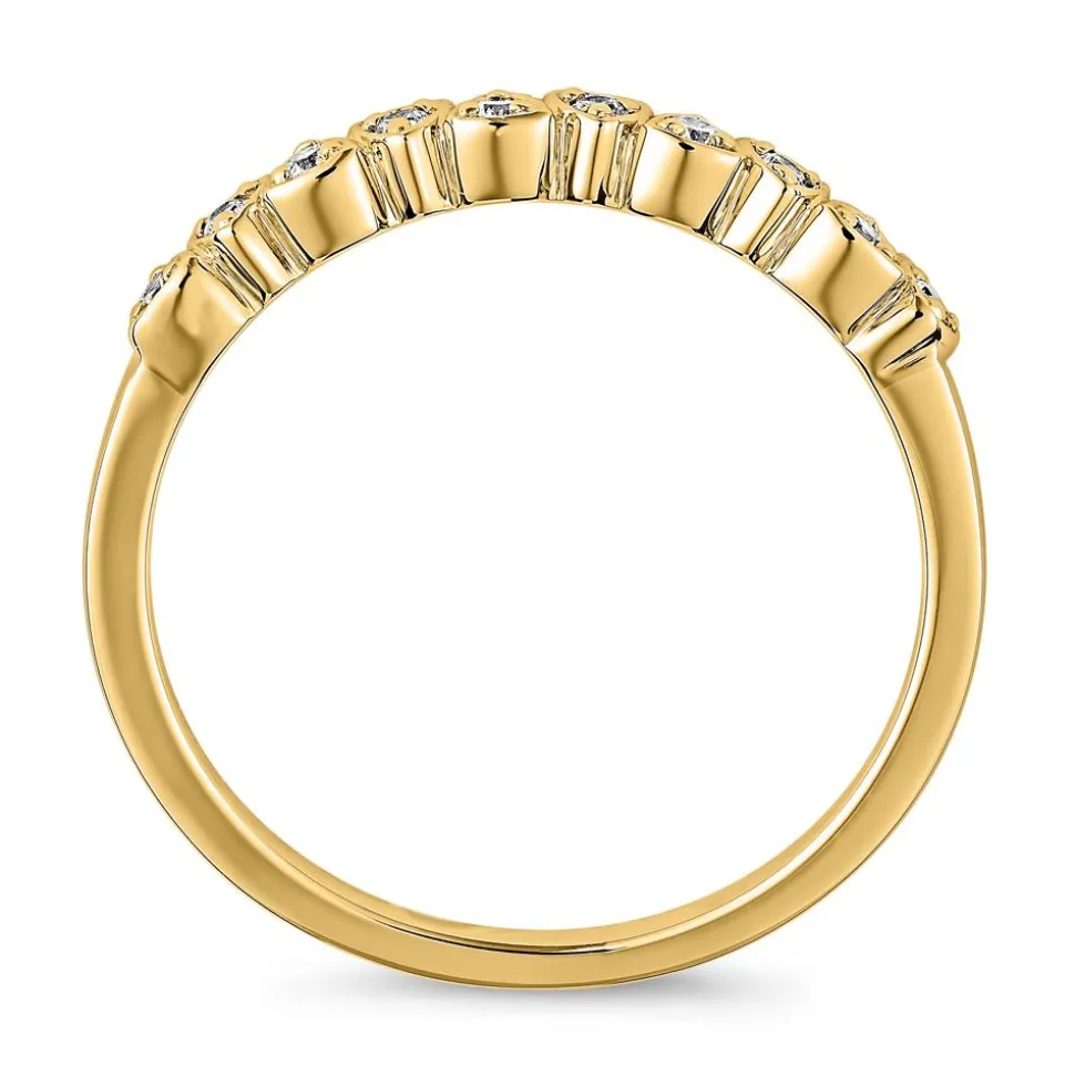 Gelbgoldener Ring mit lab grown Diamanten, gravierbar BDR0117LG-GSL