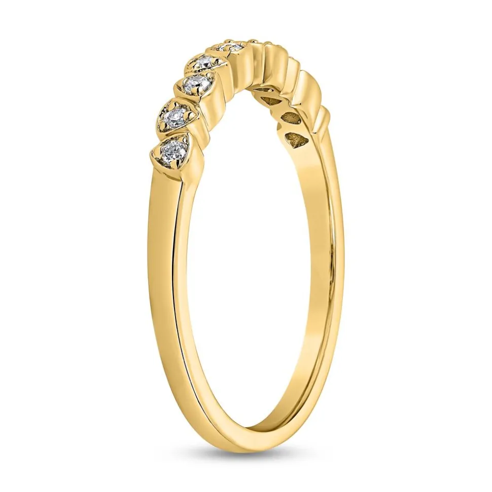 Gelbgoldener Ring mit lab grown Diamanten, gravierbar BDR0117LG-GSL