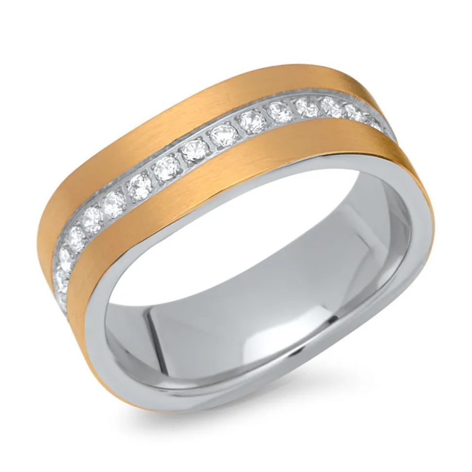 Gelbvergoldete Eheringe mattiert geschwungen R9212s