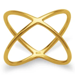 Gelbvergoldeter X-Ring 925er Silber LSR0010