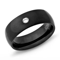Geschwärzter (IBP) Ring Edelstahl 7mm Zirkonia R9093czSL