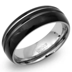 Geschwärzter Titanring (IBP) mit Glanzrillen TR0108SL