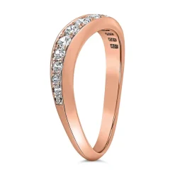 Geschwungener Damenring mit Diamanten, Roségold BDR0064-RSL