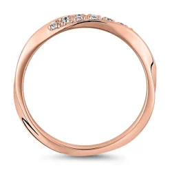 Geschwungener Ring aus Roségold mit Diamanten BDR0123-RSL