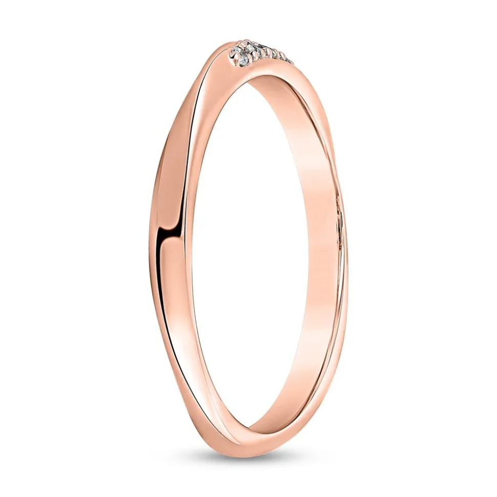 Geschwungener Ring aus Roségold mit Diamanten BDR0123-RSL