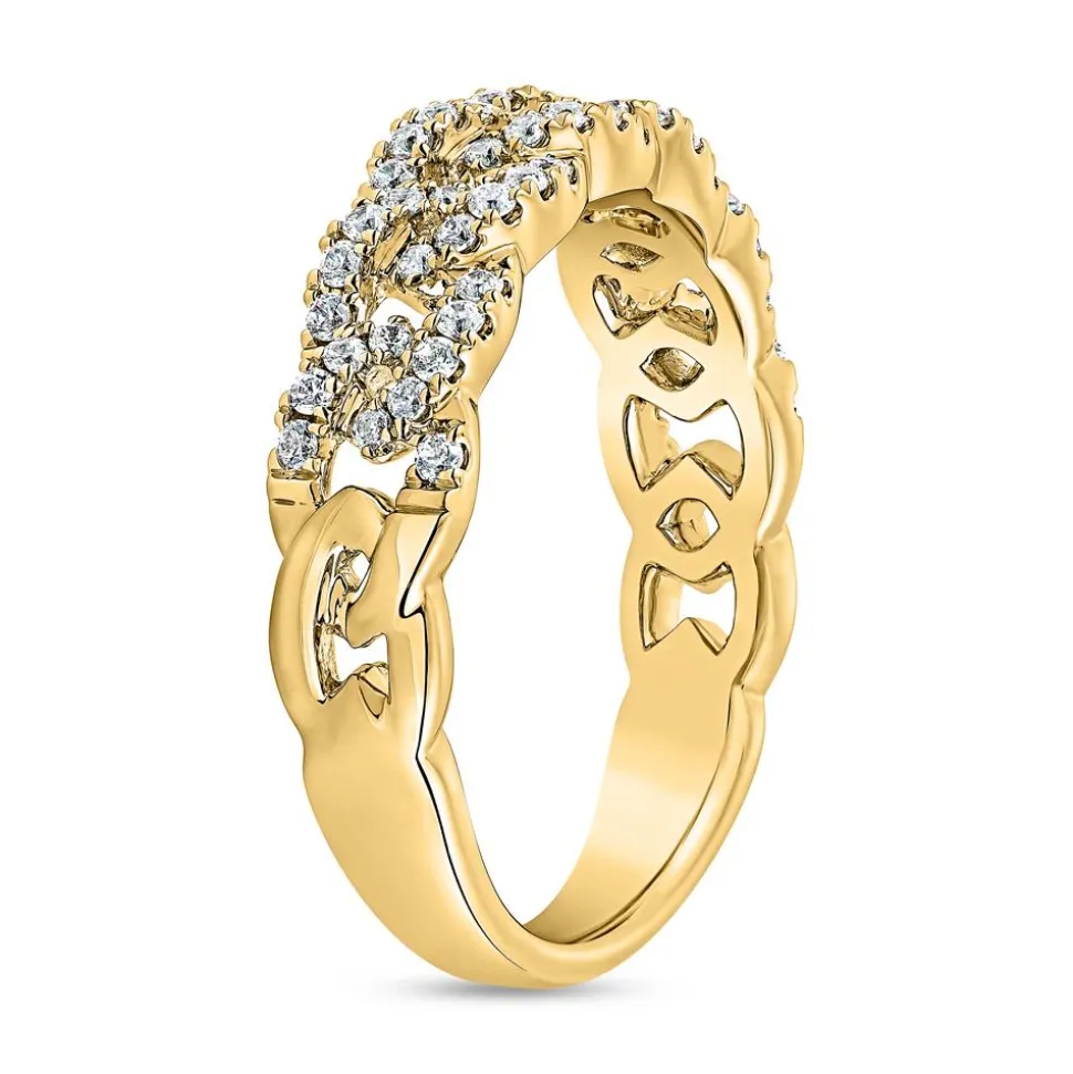 Gliederring mit lab grown Brillanten aus Gelbgold BDR0066LG-GSL