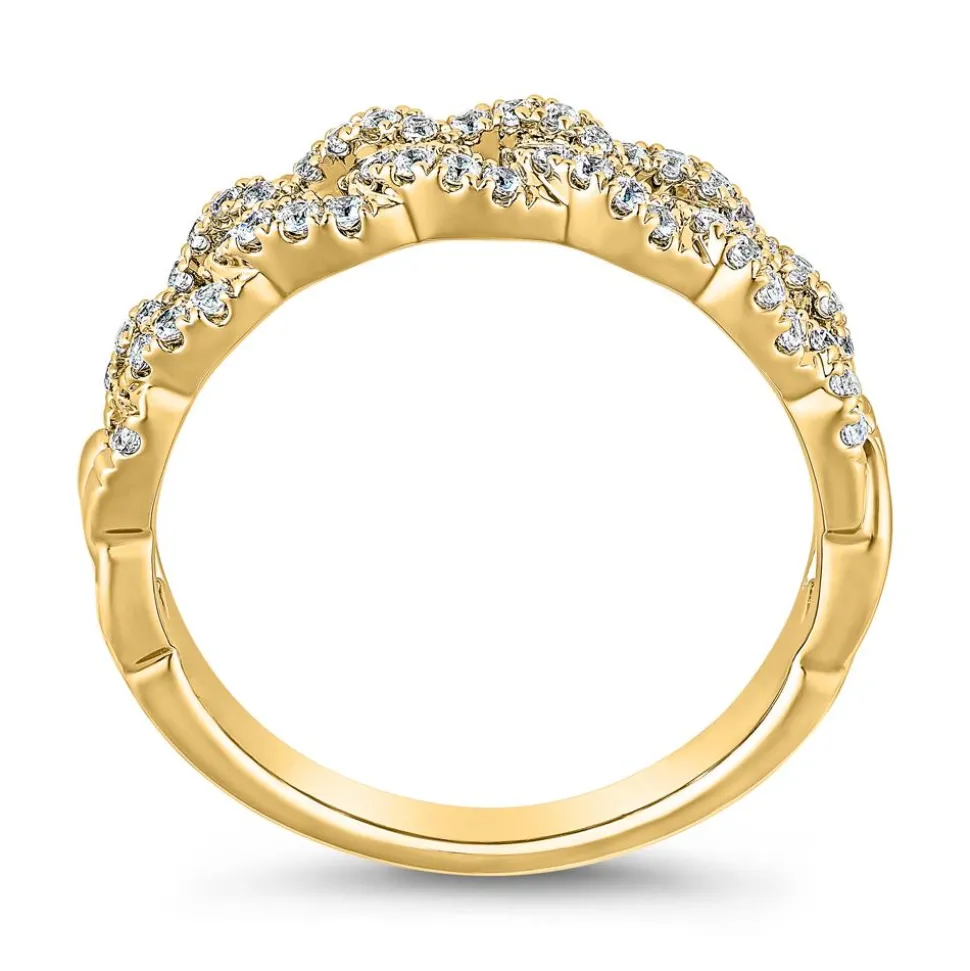 Gliederring mit lab grown Brillanten aus Gelbgold BDR0066LG-GSL