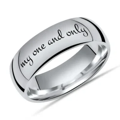 Glänzender 925 Silberring inkl. Lasergravur R8539lge