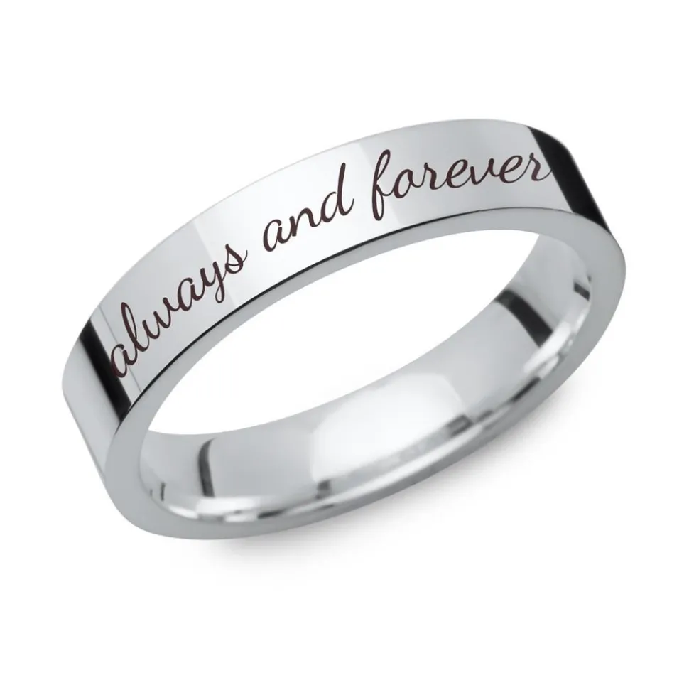 Glänzender 925 Silberring inkl. Lasergravur R8520lge