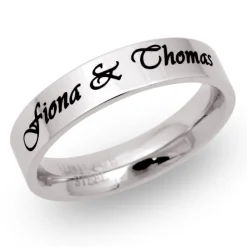 Glänzender Edelstahlring inkl. Lasergravur R9110lge