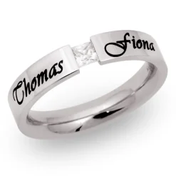 Glänzender Edelstahlring inkl. Lasergravur R9110czlge