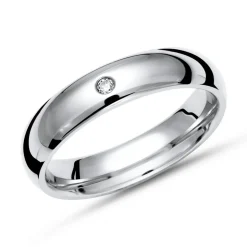 Glänzender Ring Titan in 4mm Breite mit Diamant TR0063SL