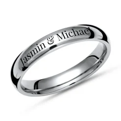 Glänzender Titanring Lasergravur 4mm TR0062lge