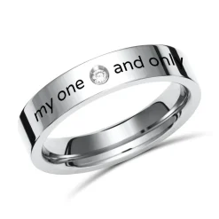 Glänzender Titanring Lasergravur 4mm TR0085lge