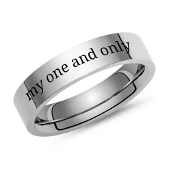 Glänzender Titanring Lasergravur 5mm TR0086lge