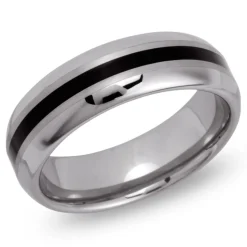 Glänzender Wolframring Lasergravur TUR0012lge