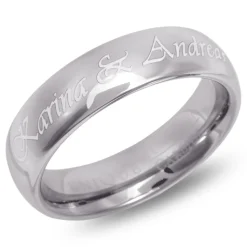 Glänzender Wolframring Lasergravur robust TUR0008lge