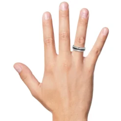 Glänzender Wolframring, schw. Lack, robust TUR0012SL