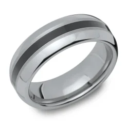 Glänzender Wolframring, schw. Lack, robust TUR0012SL
