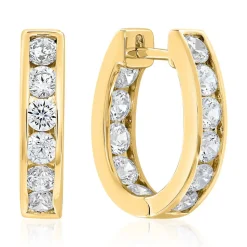 Gold Creolen für Damen mit Diamanten BDE0041-GSL