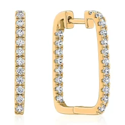 Gold Creolen für Damen mit Brillanten, Lab Grown BDE0039LG-GSL