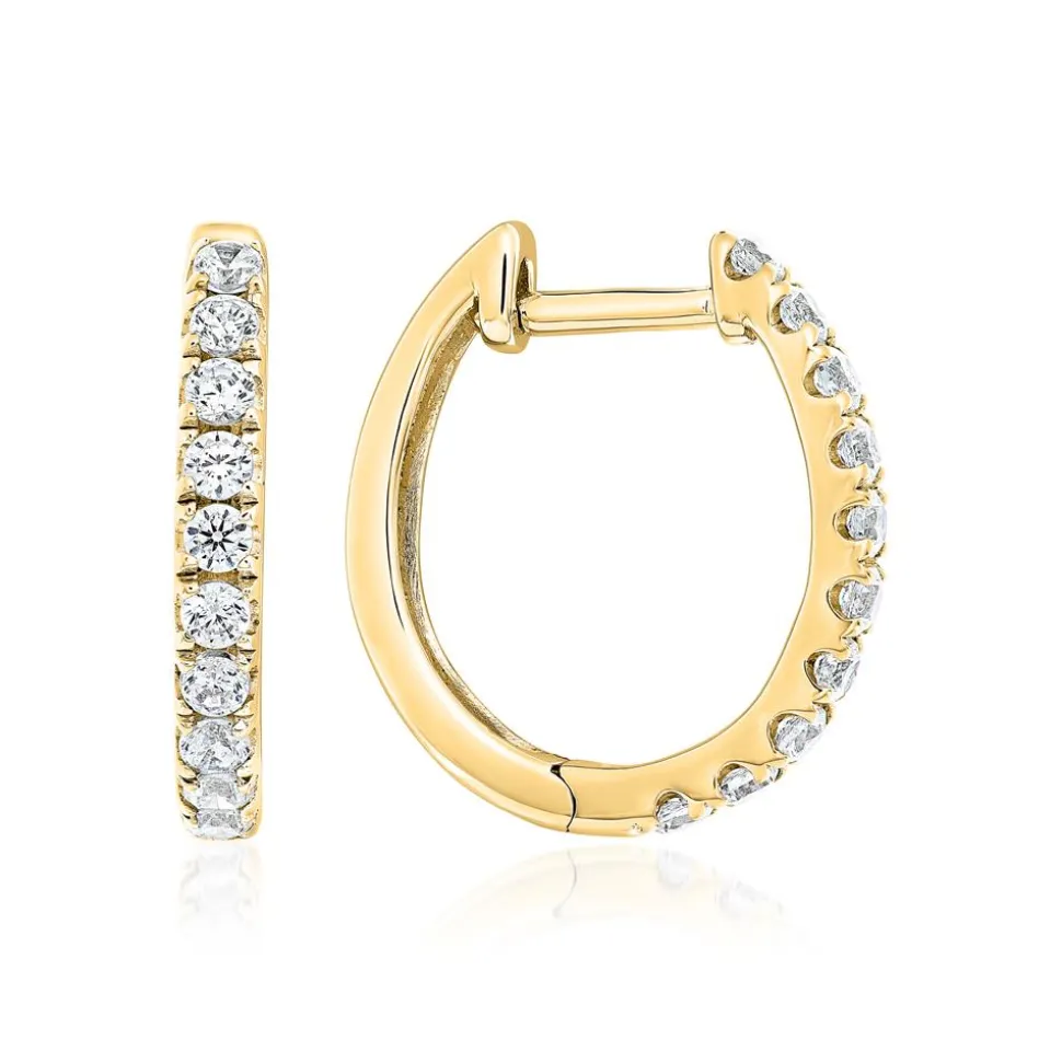 Gold Creolen für Damen mit Brillanten BDE0044-GSL