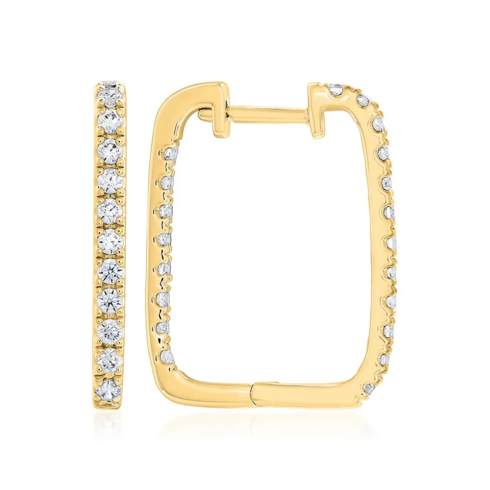 Gold Creolen für Damen mit Brillanten BDE0039-GSL