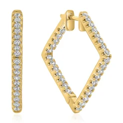 Gold Creolen für Damen mit Lab Grown Diamanten BDE0058LG-GSL