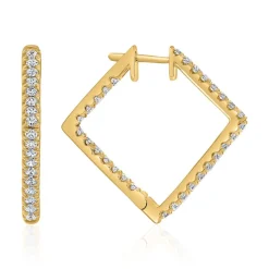 Gold Creolen für Damen mit Lab Grown Diamanten BDE0058LG-GSL