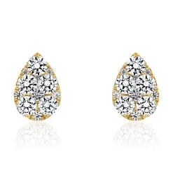 Gold Ohrschmuck Tropfen für Damen mit Lab Brillanten BDE0070LG-GSL